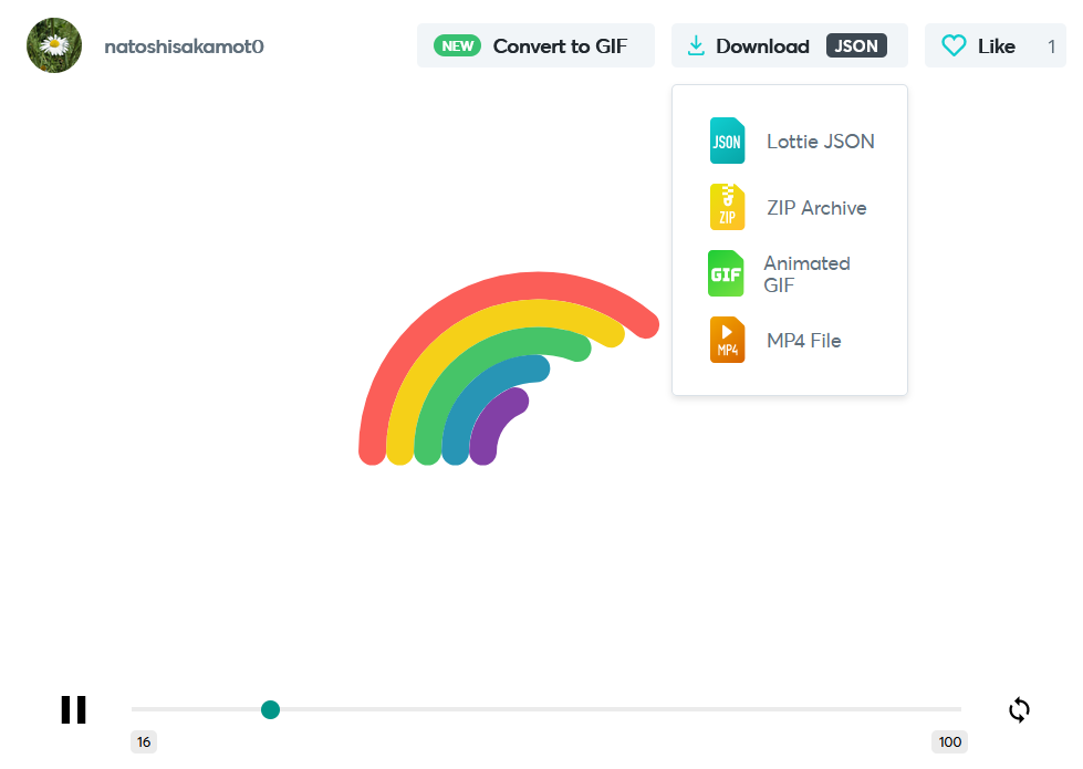 Downloading a Lottie JSON file from LottieFiles